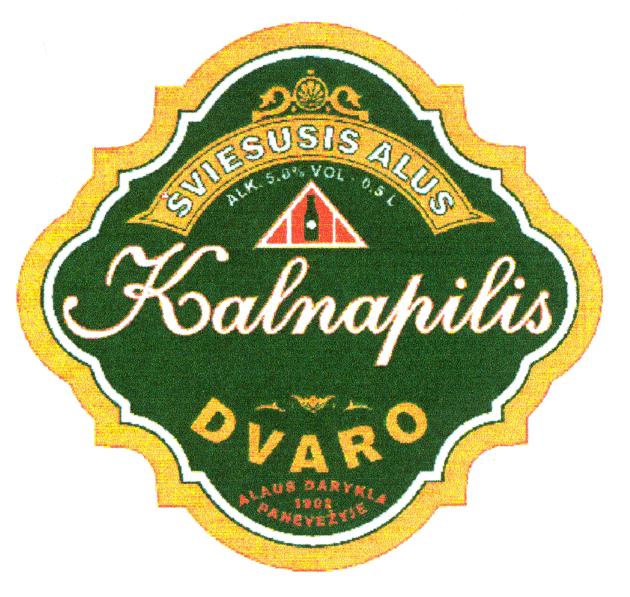 Prekės ženklas: ŠVIESUSIS ALUS Kalnapilis DVARO